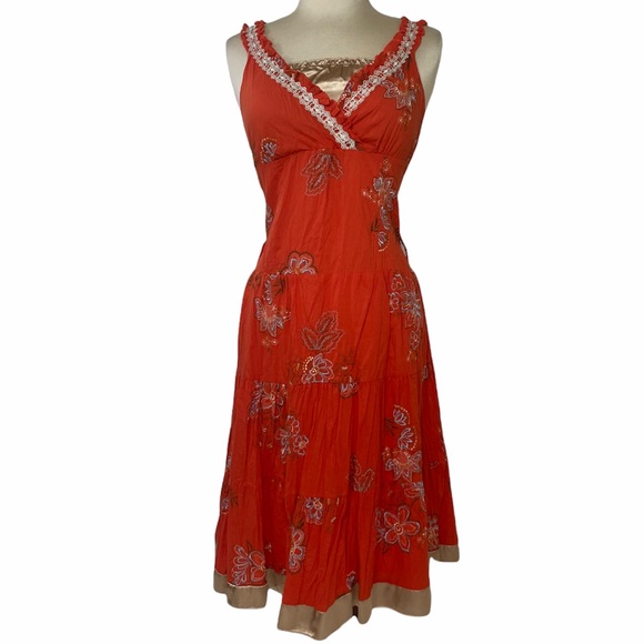 Handmade Embroidered Indian Boho Gypsy Style Dress Romantic Feminine Floral - Picture 11 of 12